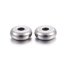 Stainless Steel Color 304 Stainless Steel Spacer Beads, Flat Round, Stainless Steel Color, 6x2.5mm, Hole: 1.8mm