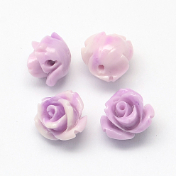 Thistle Dyed Synthetic Coral Flower Beads, Thistle, 10~11x8mm, Hole: 1.5mm