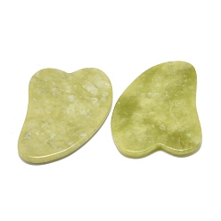 Lemon Jade Natural Lemon Jade Gua Sha Boards, Scraping Massage Tools, Gua Sha Facial Tools, Heart, 68~70x43~44x3.5~4mm