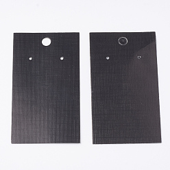 Black Paper Display Cards, Used For Necklaces, Earrings, Bracelets and Pendants, Rectangle, Black, 9x5x0.03cm, Hole: 0.65cm