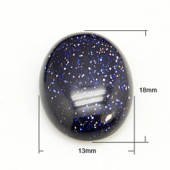 Синий Драгоценный Камень Кабошоны из камня, овальные, синтетический синий авантюрин, 18x13x5 мм