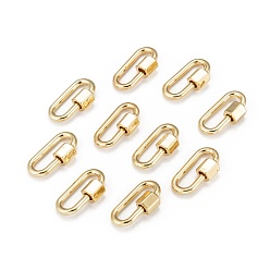 Mixed Color Brass Screw Carabiner Lock Charms, for Necklaces Making, Oval, Mixed Color, 20x11.5x2mm, Screw: 6.5x6.5mm