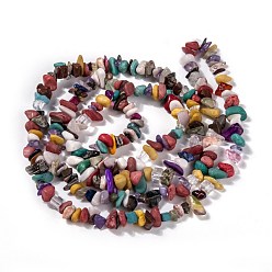 Mixed Stone Natural & Synthetic Gemstone Chips Beads Strands, 5~8x5~8mm, Hole: 1mm, about 32 inch