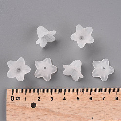 Blanc Perles acryliques transparentes, givré, fleur, blanc, 17.5x12mm, trou: 1.5 mm, environ 770 pcs / 500 g