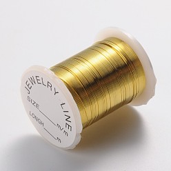 Gold Round Copper Jewelry Wire, Nickel Free, Gold, 0.3mm, about 32.8 Feet(10m)/roll, 10 rolls/batch