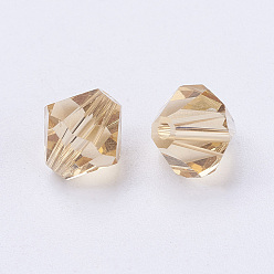 Goldenrod Imitation Austrian Crystal Beads, Grade AAA, Faceted, Bicone, Goldenrod, 8x8mm, Hole: 0.9~1mm