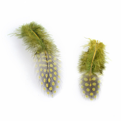 Olive Drab Chicken Feather Costume Accessories, Dyed, Olive Drab, 65~135x25~45mm