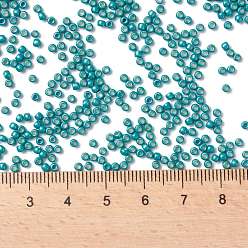 (PF569F) PermaFinish Turquoise Metallic Matte TOHO Round Seed Beads, Japanese Seed Beads, (PF569F) PermaFinish Turquoise Metallic Matte, 11/0, 2.2mm, Hole: 0.8mm, about 1110pcs/bottle, 10g/bottle