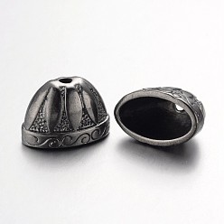 Gunmetal Tibetan Style Alloy Bead Cones, For Tassels Pendant,  Cadmium Free & Nickel Free & Lead Free, Gunmetal, 13x20x12mm, Hole: 2mm