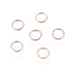 Розовое Золото 304 из нержавеющей стали открыты кольца прыжок, розовое золото , 21 датчик, 5x0.7 мм, Внутренний диаметр: 4 мм