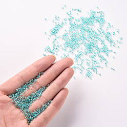 Light Sea Green 11/0 Grade A Round Glass Seed Beads, Transparent Inside Colours, AB Color Plated, Light Sea Green, 2.3x1.5mm, Hole: 1mm, about 48500pcs/pound