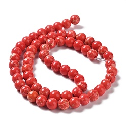 Red Synthetic Imperial Jasper Beads Strands, Dyed, Round, Red, 6mm, Hole: 0.8mm, about 63pcs/strand, 14.76 inch(37.5cm)