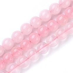 Rose Quartz Natural Rose Quartz Beads Strands, Round, 4mm, Hole: 0.8mm, about 85~90pcs/Strand, 15~16 inch