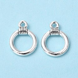 Antique Silver Tibetan Style Alloy Toggle Clasps, Cadmium Free & Nickel Free & Lead Free, Antique Silver, 15x11mm, Hole: 2mm
