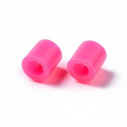 Camellia PE Fuse Beads, DIY Melty Beads, Tube, Camellia, 5x5mm, Hole: 3mm, about 8000pcs/500g