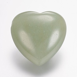 Зеленый Авантюрин Натуральный зеленый авентивный агат, сердце, 13x25x25 мм, отверстие : 2 мм