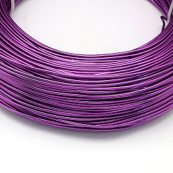 Violet Foncé Fil d'aluminium rond, fil d'artisanat flexible, pour la fabrication artisanale de poupée de bijoux de perles, violet foncé, Jauge 22, 0.6mm, 280m/250g(918.6 pieds/250g)