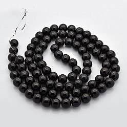 Black Dyed Glass Pearl Round Beads Strands, Black, 4mm/6mm/8mm/10mm/12mm, Hole: 1mm, about 70~216pcs/strand