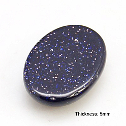 Blue Goldstone Gemstone Cabochons, Oval, Synthetic Blue Goldstone, 18x13x5mm