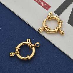 Real 24K Gold Plated 304 Stainless Steel Spring Ring Clasps, Long-Lasting Plated, Real 24K Gold Plated, 23x14x4mm, Hole: 2.5mm