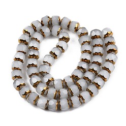 Gainsboro Glass Beads Strands, Column, Faceted, Gainsboro, 6.5x7.5mm, Hole: 1mm, about 60Pcs/strand, 14.96''(38cm)
