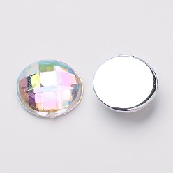 Colorful Imitation Taiwan Acrylic Rhinestone Flat Back Cabochons, Faceted, Half Round/Dome, Mixed Color, 10x3.5mm, 1000pcs/bag