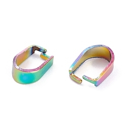 Rainbow Color Ионное покрытие (ip) 304 защелка из нержавеющей стали на дужках, Радуга цветов, 8x5.5x3 мм, внутренний: 7x4 mm