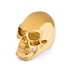 Золотой Кольцо на палец с черепом из титановой стали, хэллоуин панк украшения для мужчин женщин, золотые, размер США 10 (19.8 мм)