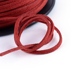 FireBrick Faux Suede Cords, Faux Suede Lace, FireBrick, 1/8 inch(3mm)x1.5mm, about 100yards/roll(91.44m/roll), 300 feet/roll