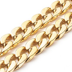 Gold CCB Plastic Chains, Twisted Curb Chains, Oval, Gold, 18.5x13x4mm