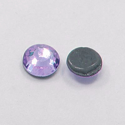 Violet Glass Hotfix Rhinestone, Grade AA, Flat Back & Faceted, Flat Round, Violet, SS20, 4.6~4.8mm, about 1440pcs/bag