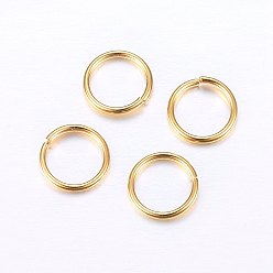 Golden 304 Stainless Steel Open Jump Rings, Golden, 21 Gauge, 5x0.7mm, Inner Diameter: 4mm
