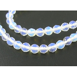 Opalite Perles opalite brins, ronde à facettes, 4mm, Trou: 0.5mm, Environ 90 pcs/chapelet, 15 pouce