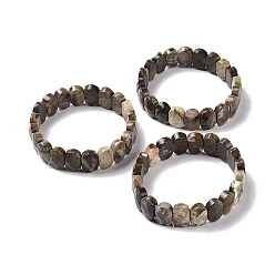 Jasper Natural Wealth Stone Jasper Oval Beaded Stretch Bracelet, Gemstone Jewelry for Women, Inner Diameter: 2-1/8 inch(5.4~5.5cm)
