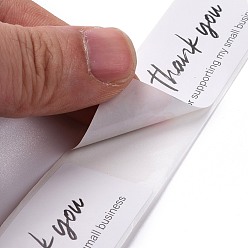 Corail Clair Étiquette cadeau autocollante en papier youstickers, rectangle merci autocollants étiquettes, pour les petites entreprises, corail lumière, 2.9x6x0.01 cm, 120pcs / roll