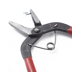Red Carbon Steel Jewelry Pliers, 1mm Small Hole Punch Pliers, Red, 15.5x11x1cm