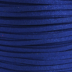 Blue Glitter Powder Faux Suede Cord, Faux Suede Lace, Blue, 3mm, 100yards/roll(300 feet/roll)