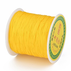 Gold Braided Nylon Thread, Chinese Knotting Cord Beading Cord for Beading Jewelry Making, Gold, 0.5mm, about 150yards/roll