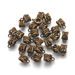 Antique Bronze Tibetan Style Hanger, Bail Beads, Cadmium Free & Nickel Free & Lead Free, Cup, Antique Bronze, 11.5x6x8mm, Hole: 2mm, Inner Diameter: 4.3x4.4mm