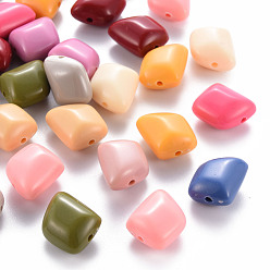 Couleur Mélangete Perles acryliques opaques, polygone, couleur mixte, 17.5x15.5x11mm, Trou: 2mm, environ230 pcs / 500 g