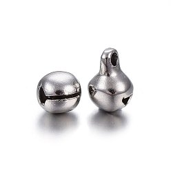 Stainless Steel Color 304 Stainless Steel Bell Charms, Stainless Steel Color, 9x5.5x6mm, Hole: 1.8mm