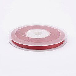 Crimson Double Face Matte Satin Ribbon, Polyester Satin Ribbon, Crimson, (1/4 inch)6mm, 100yards/roll(91.44m/roll)