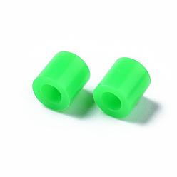 Lime Green PE Fuse Beads, DIY Melty Beads, Tube, Lime Green, 5x5mm, Hole: 3mm, about 8000pcs/500g