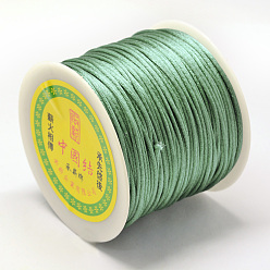 Темный Морско-зеленый Нейлоновая нить, гремучий атласный шнур, темно-зеленый, 1.5 мм, около 100 ярдов / рулон (300 футов / рулон)