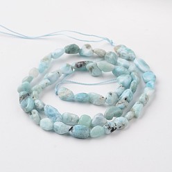 Larimar Natural Larimar Bead Strands, Chip, 6~12x5~8x4~6mm, Hole: 1mm, about 15.7 inch