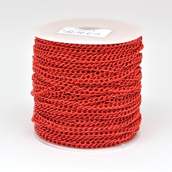 Красный Гальванических железных обуздать цепи, несварные, с катушкой, без свинца и без никеля , красные, 5x3x1 мм, около 164.04 футов (50 м) / рулон