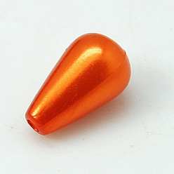 Chocolate ABS Plastic Imitation Pearl, Drop, Chocolate, 16x10mm, Hole: 1mm, about 600pcs/pound