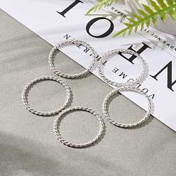 Silver Tibetan Style Linking Rings, Circle Frames, Lead Free and Cadmium Free and Nickel Free, Silver Color Plated, 25x2mm