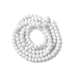 WhiteSmoke Painted Glass Bead Strands, Baking Paint, Round, WhiteSmoke, 6mm, Hole: 1.3~1.6mm, about 133pcs/strand, 31.4 inch