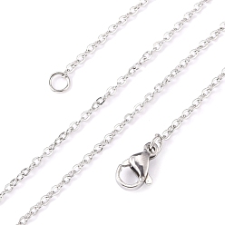 Stainless Steel Color 304 Stainless Steel Cable Chain Necklaces, with Lobster Claw Clasps, Stainless Steel Color, 17.7 inch(45cm), 1.5mm